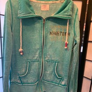 EUC BKE Women's Green 1967 Zip Front Hoodie Size Medium